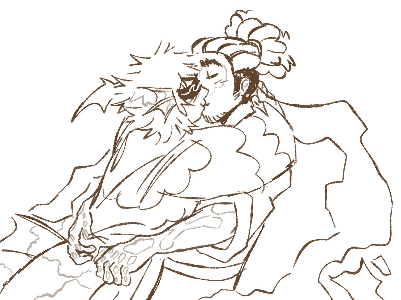 Fanwork of Javelin Hirwes (my character) and Kravitz from the Adventure Zone